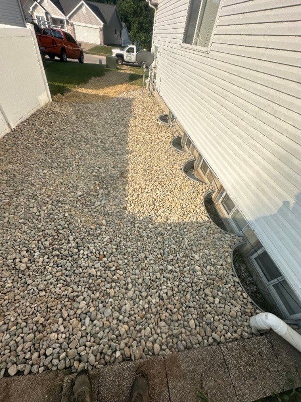 Gallery photos for Efficient French Drain Installation with Decorative Rock: Image #1